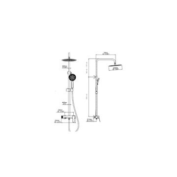 Душевая система наружного монтаж Gid EdessaL070-CH-ND3, хром