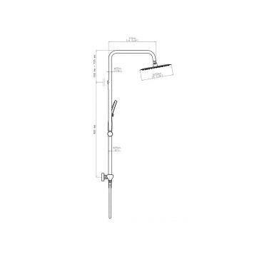 Душевая система наружного монтаж Gid AiraL020-BM-ND3, черный матовый