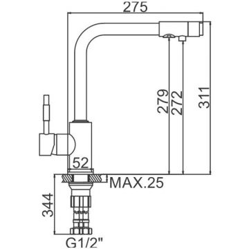 Смеситель для кухни ZERIX ZX4445