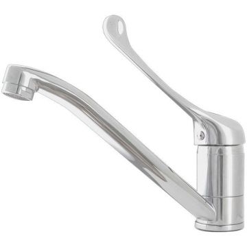 Смеситель для кухни с хирургической ручкой Сантаком (Santakom) stMIRA 5379, хром