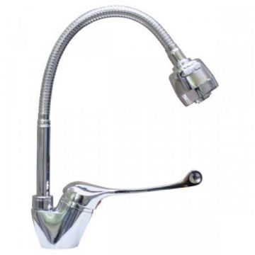 Смеситель для кухни с хирургической ручкой Сантаком (Santakom) stOMEGA 4302у-79, хром