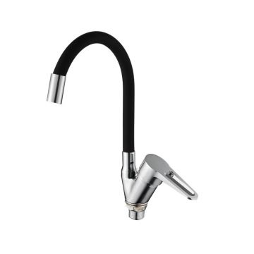 Смеситель для кухни с гибким изливом D-Lin (Д-Лин) D150303-1, хром/черный