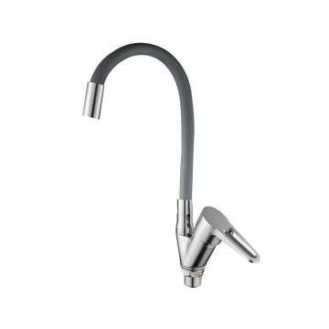 Смеситель для кухни с гибким изливом D-Lin (Д-Лин) D150303-2, хром/серый
