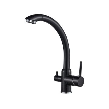 Смеситель для кухни с подключением фильтра для воды D-Lin (Д-Лин) D159315-5A, черный
