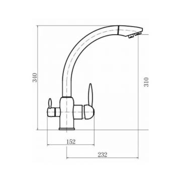 Смеситель для кухни с подключением фильтра для воды D-Lin (Д-Лин) D159315-5A, черный
