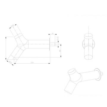 Душевой комплект встраиваемый (душ с Y-форма) Bronze de Luxe (Бронз Де Люкс) Liberty 5011B-P черный