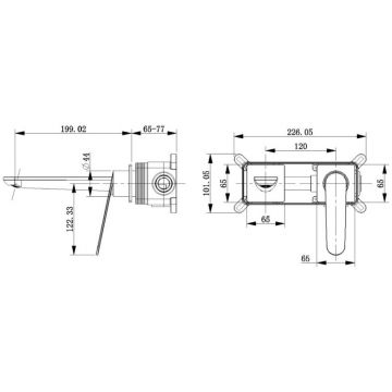 Смеситель для раковин Bronze de Luxe (Бронз Де Люкс) Icon 7006CG встраиваемый, настенный, матовое золото