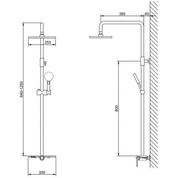 Душевой комплект для ванн,для душа Bronze de Luxe (Бронз Де Люкс) Icon 80112CB черный