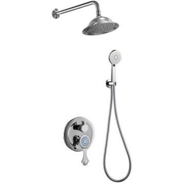 Душевой комплект для ванн,для душа на 2 входа Bronze de Luxe (Бронз Де Люкс) Yasmina NT800/B02-2, хром