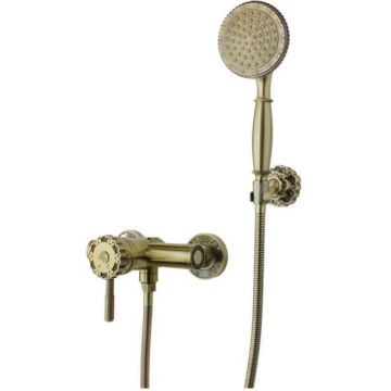 Смеситель для душа Bronze de Luxe (Бронз Де Люкс) одноручковый без излива с настенным держателем Windsor бронза 10123