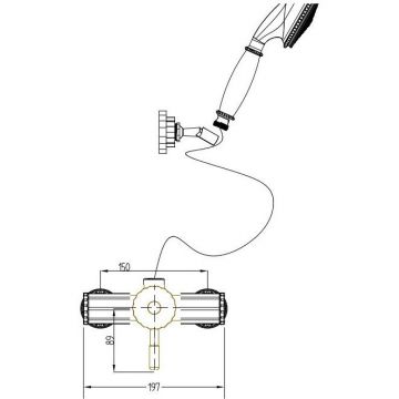 Смеситель для душа Bronze de Luxe (Бронз Де Люкс) одноручковый без излива с настенным держателем Windsor бронза 10123