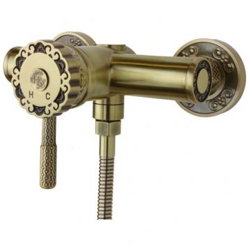 Смеситель для душа Bronze de Luxe (Бронз Де Люкс) одноручковый без излива с настенным держателем Windsor бронза 10123