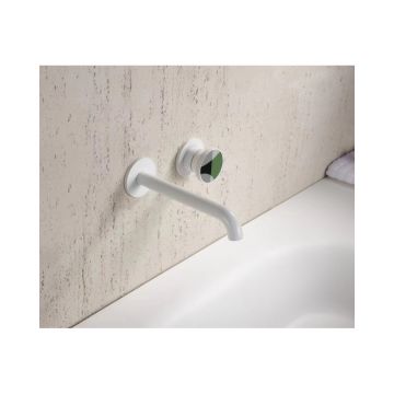 Смеситель для раковины Bronze de Luxe (Бронз Де Люкс) OMG! настенный, белый/зеленый 9007W-G