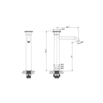 Смеситель для раковины Bronze de Luxe (Бронз Де Люкс) OMG! высокий, графит/зеленый 9008GM-G