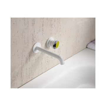 Смеситель для раковины Bronze de Luxe (Бронз Де Люкс) OMG! настенный, белый/желтый 9007W-Y