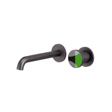 Смеситель для раковины Bronze de Luxe (Бронз Де Люкс) OMG! настенный, графит/зеленый 9007GM-G