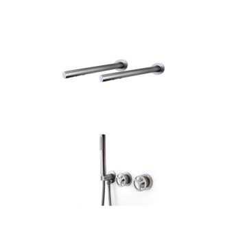 Душевой комплект Bronze de Luxe (Бронз Де Люкс) Liberty встраиваемый (душ 3 форсунки 2 шт) 5011GG-F, графит