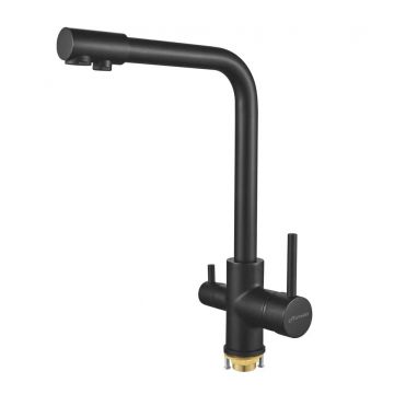 Смеситель для кухни с подключением фильтра Maretti (Маретти) Project Black PB31RZF12, черный