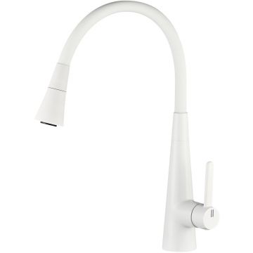 Смеситель для кухни с гибким изливом и режимом душ Rose (Розе) , белый, R213C