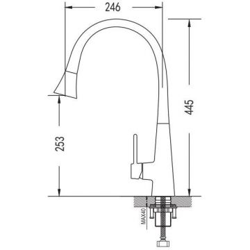 Смеситель для кухни с гибким изливом и режимом душ Rose (Розе) , белый, R213C