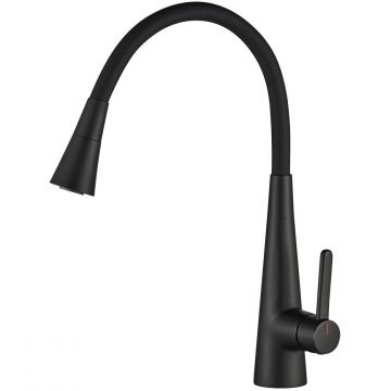 Смеситель для кухни с гибким изливом и режимом душ Rose (Розе) , черный, R213H