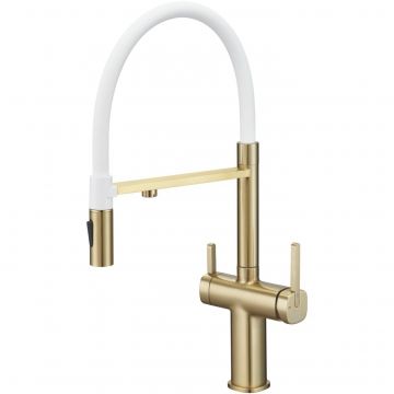 Смеситель для кухни с подключением фильтра воды Rose (Розе) , золотой сатин, R358G