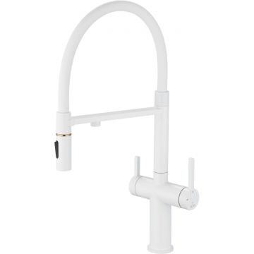 Смеситель для кухни с подключением фильтра воды Rose (Розе) , белый, R458C