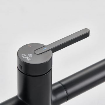 Смеситель для кухни с подключением фильтра воды Rose (Розе) , черный, R458H