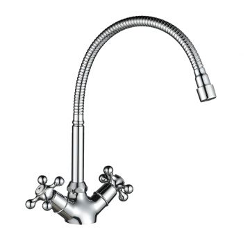 Смеситель для кухни с гибким изливом WesnaArt (Весна Арт) RASSVET, RAS02-180, хром