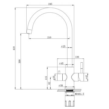 Смеситель для кухни с подключением фильтра WesnaArt (Весна Арт) EKO05-111, сатин