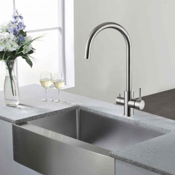 Смеситель для кухни с подключением фильтра WesnaArt (Весна Арт) EKO05-111, сатин