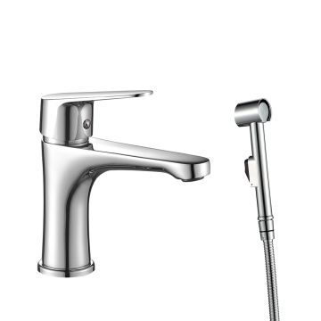 Смеситель для раковины с гигиеническим душем WesnaArt (Весна Арт) NOVA NOV03-212, хром