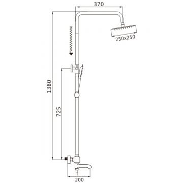 Душевая система c термостатом Shevanik (Шеваник) , оружейная сталь, S3096T