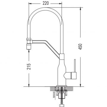 Смеситель для кухни с гибким изливом Shevanik (Шеваник) , черный, S343H-3