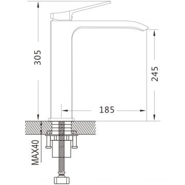Смеситель для раковины высокий Shevanik (Шеваник) , оружейная сталь, S4111T