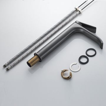 Смеситель для раковины высокий Shevanik (Шеваник) , оружейная сталь, S4111T