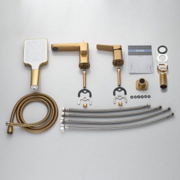 Смеситель на борт ванны Shevanik (Шеваник) , золотой сатин, S9912G