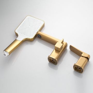 Смеситель на борт ванны Shevanik (Шеваник) , золотой сатин, S9912G