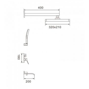 Душевая система встраиваемая Shevanik (Шеваник) S4135, хром