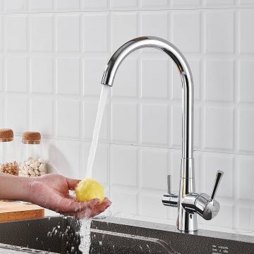 Смеситель для кухни с подключением фильтра Shevanik (Шеваник) S428, хром