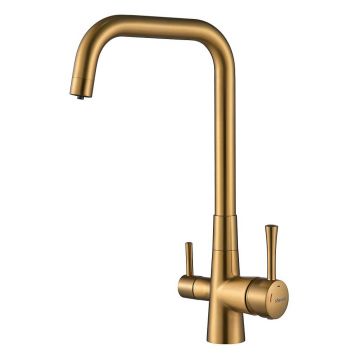 Смеситель для кухни с подключением фильтра Shevanik (Шеваник) S528G, золотой сатин