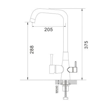Смеситель для кухни с подключением фильтра Shevanik (Шеваник) S528H, черный