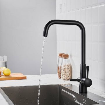 Смеситель для кухни с подключением фильтра Shevanik (Шеваник) S528H, черный