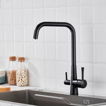 Смеситель для кухни с подключением фильтра Shevanik (Шеваник) S528H, черный