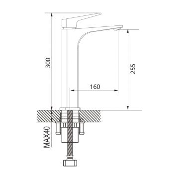 Смеситель для раковины высокий Shevanik (Шеваник) S4211T, оружейная сталь