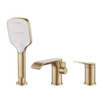 Смеситель на борт ванны Shevanik (Шеваник) S4112G, золотой сатин