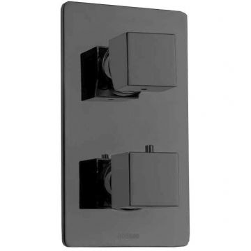 Термостат Bossini (Боссини) Cube для душа, встраиваемый, с девиатором 1/2/3/4/5, цвет: черный матовый Z00061.073