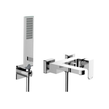 Смеситель для ванны Bossini (Боссини) GILLO с ручным душем керамический картридж шланг из латуни 125 см Z00727.030 хром