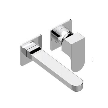 Комплект Bossini (Боссини) TEO Смеситель для раковины настенный встраиваемый с изливом 18.5 см Встраиваемая часть однорычажного смесителя Z00732.030 и Z00801 хром
