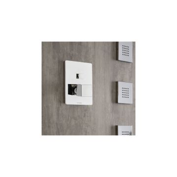 Комплект Bossini (Боссини) CUBE Смеситель для душа встраиваемый 2 выхода внешняя часть Встраиваемая часть смесителя с девиатором 2 направления Z00063.030 и Z00005 хром